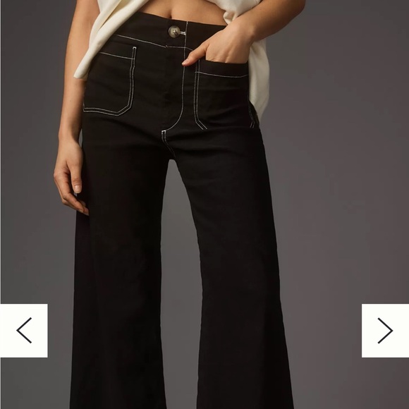 Maeve Pants - 🖤Maeve Colette Contrast-Stitch Cropped Pants: Magic Fabric Edition. size 25.